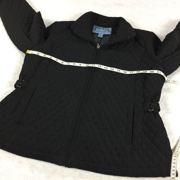 Classic Elements Quilted Coat Size Extra Large Womens Black Windbreaker Jacket - Picture 6 of 7
